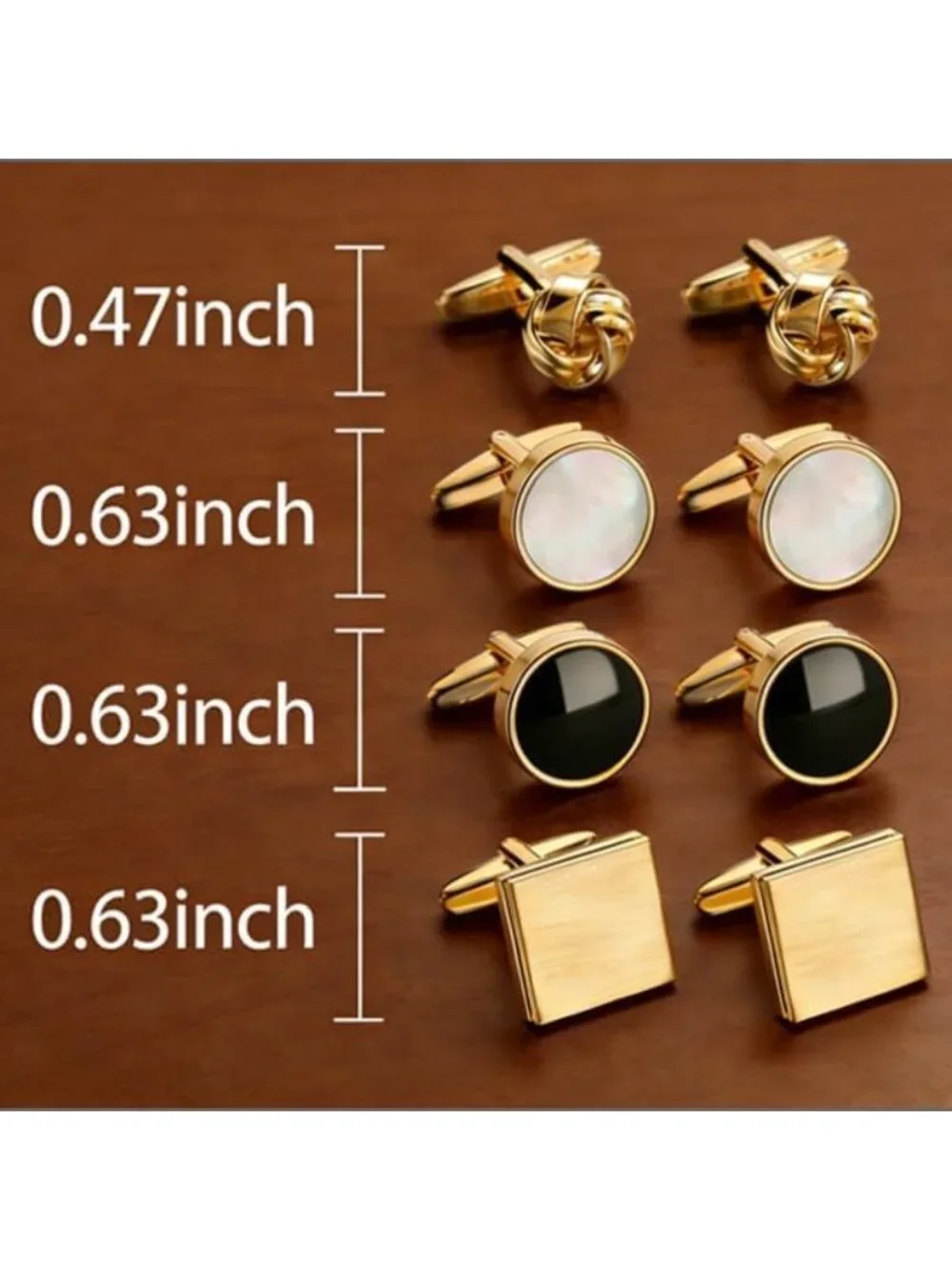 Elegant Gold Cufflinks Set of 4 with Mother of Pearl - Perfect for Weddings